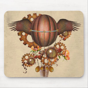 Mousepad Balão de Asas de Cobre Steampunk