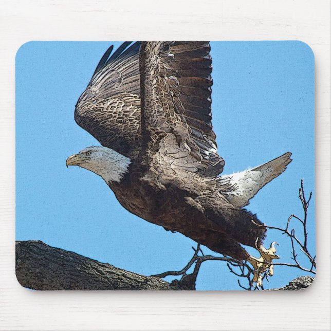Mousepad Bald Eagle decolando (Frente)