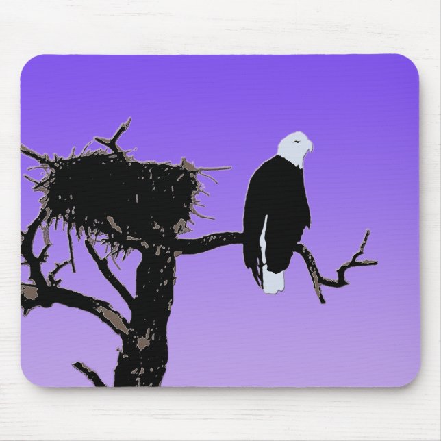 Mousepad Bald Eagle em Sunset - Arte original sobre a vida  (Frente)