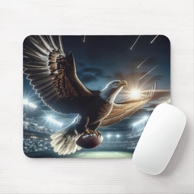 Mousepad Bald Eagle voando com futebol (Com mouse)