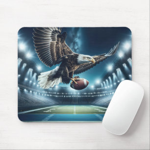 Mousepad Bald Eagle voando com futebol
