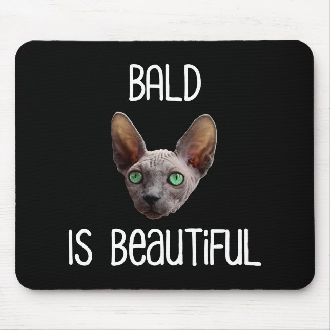 Mousepad Balde É Bonito Gato Sphynx Bonito Sem Cabelo (Frente)
