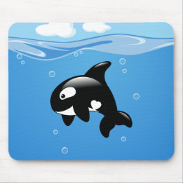 Mousepad Baleia de orca branca no oceano
