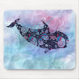 Mousepad Baleia decorativa da silhueta