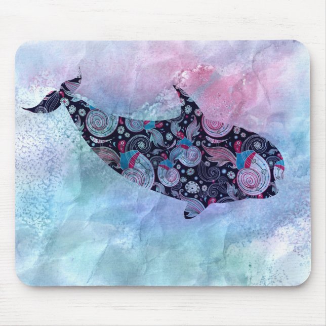 Mousepad Baleia decorativa da silhueta (Frente)
