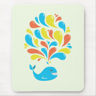 Mousepad Baleia feliz dos desenhos animados do respingo