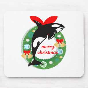 Mousepad baleia matadora de natal alegre