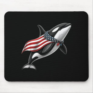 Mousepad Baleia Orca 4 De Julho Bandeira Americana Patrióti