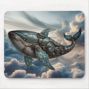 Mousepad Baleia Steampunk nas Nuvens