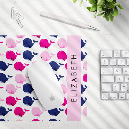 Mousepad Baleias Cutas, Padrão De Baleias, Seu Nome