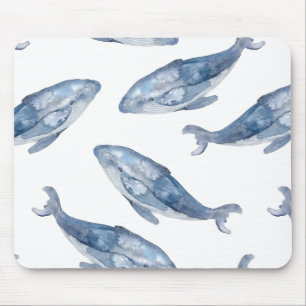 Mousepad Baleias jubarte em aquarela