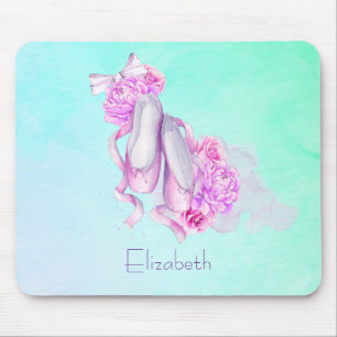 Mousepad Balés de Aquarela Rosa Personalizados