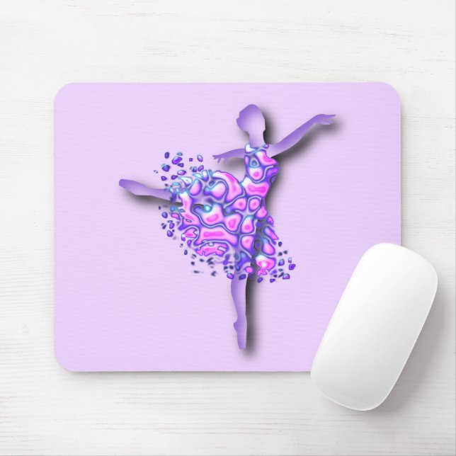 Mousepad Ballerina Art Purple Dance - Desenho de Dançarino  (Com mouse)