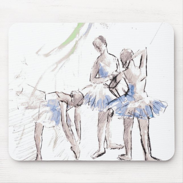 Mousepad Ballerina Balé de Aquarela (Frente)