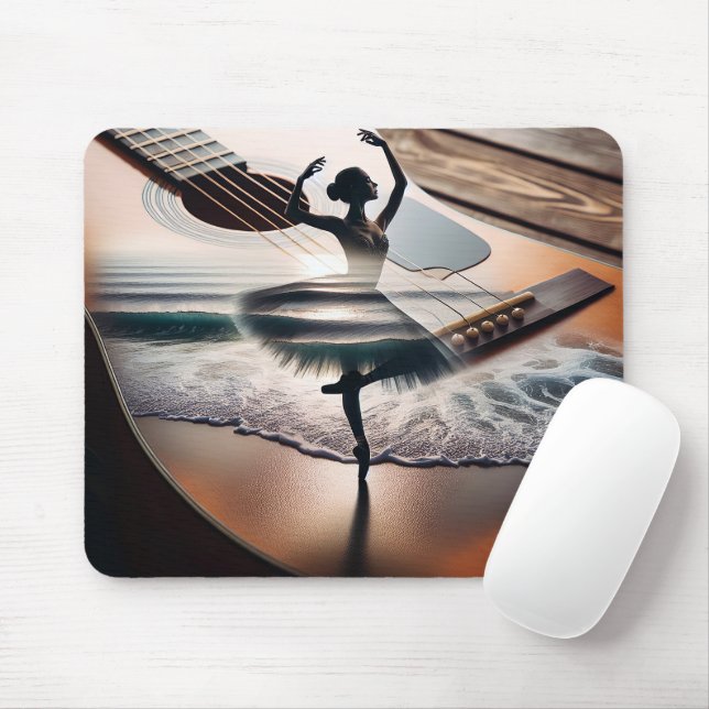 Mousepad Ballerina Dancer em um violão (Com mouse)