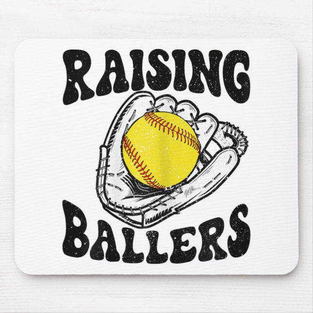 Mousepad Ballers Softball Mãe Baseball Dia de as mães Mãe P (Frente)