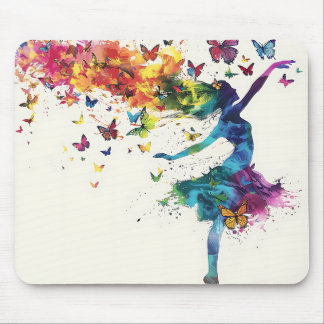 Mousepad BALLETISTA E BORBOLETAS ACADEMIA DE Aquarela