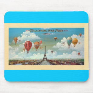 Mousepad Ballooning sobre o impressão 1890 de Paris