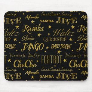 Mousepad Ballroom Dance Por Todo O Padrão Dourado Faux Glit