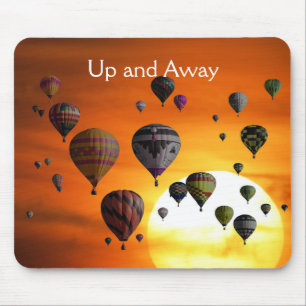 Mousepad Balões de ar quente na almofada do rato de voo