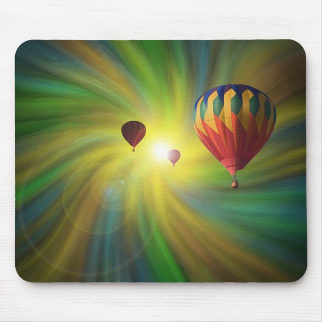 Mousepad Balões de ar quentes em um Vortex Pastel de roda (Frente)