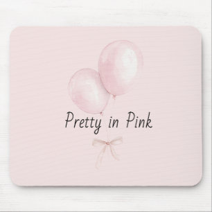Mousepad Balões Rosa Bege com Laço