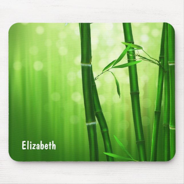 Mousepad Bambu Verde Com Luzes De Boque Pálidas Nas Costas (Frente)