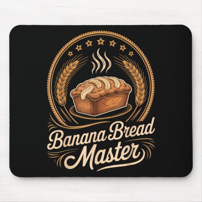 Mousepad Banana Bread Master Baker Chef Humor Fall Baking L (Frente)