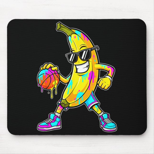 Mousepad Banana Funny Basketball Drip Kids Youth Boys Girls (Frente)