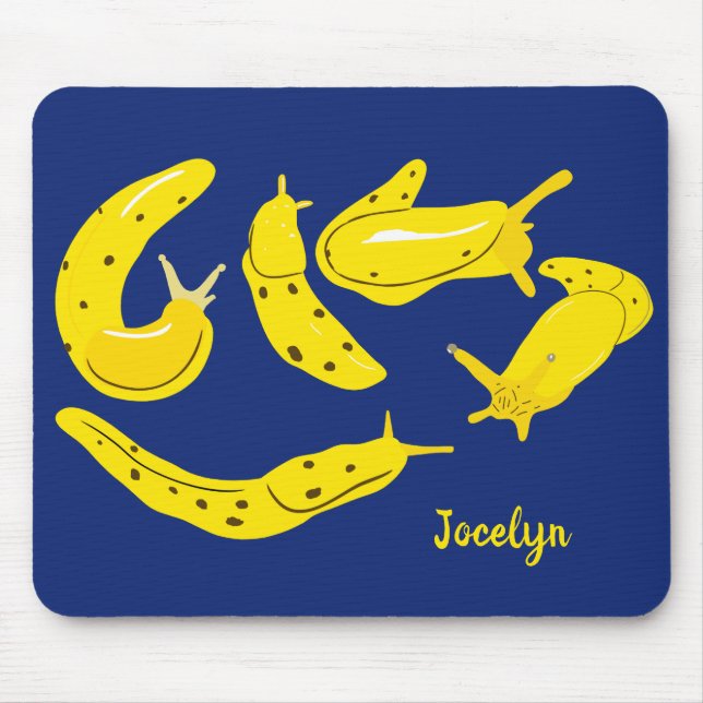 Mousepad Banana Slugs Amarelo e Azul Personalizado (Frente)