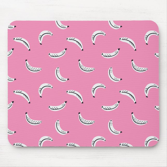 Mousepad Bananas gráficas cor-de-rosa - padrão arrojado de  (Frente)