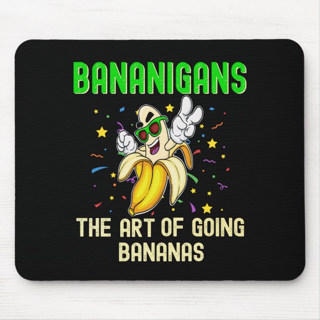 Mousepad Bananiganos, Bananas, Frutas Engraçadas Óculos de  (Frente)