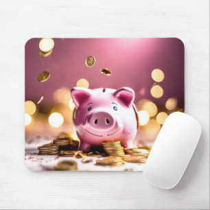 Mousepad Banco Cinza Rosa Com Moedas