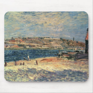 Mousepad Bancos de rio de Alfred Sisley   no Santo-Mammes