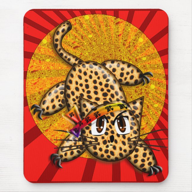 Mousepad Banda da Cabeça Arco-Íris do Gatinho Leopardo Ultr (Frente)