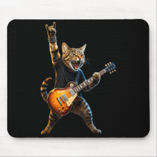 Mousepad Banda de Música de Rock And Roll de Gato Engraçado