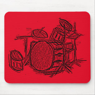 Mousepad banda de pedra do kit de tambor