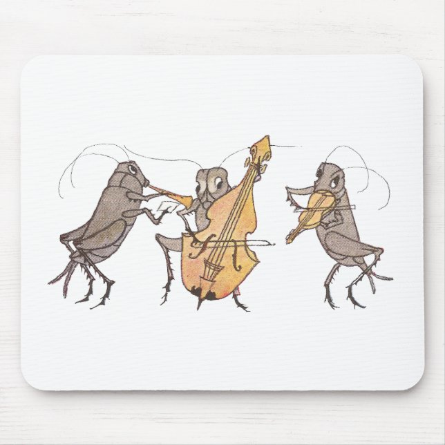 Mousepad Banda do grilo com chifre, violoncelo & violino (Frente)