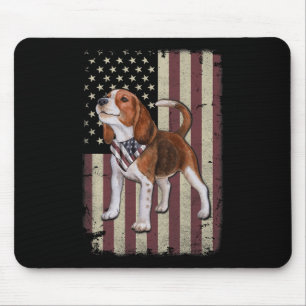 Mousepad Bandana da Bandeira Americana Beagle Patriótica 4