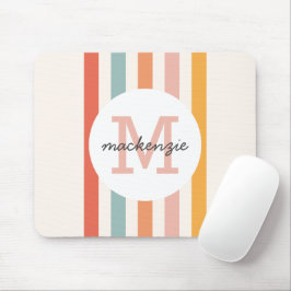 Mousepad Bandas Coloridas Retroativas Monogramas Personaliz