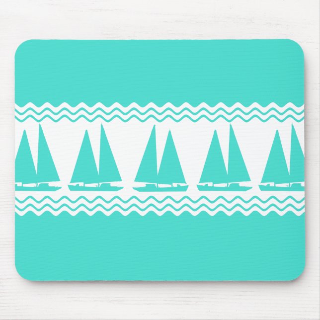 Mousepad Bandas Costeiras Náuticas Azuis (Frente)