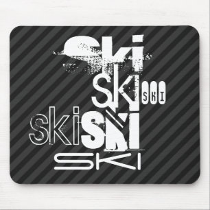 Mousepad Bandas de Cinzas Pretas e Escuras do Ski;