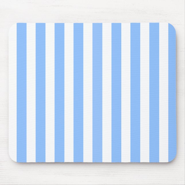 Mousepad Bandas de doces brancas e azuis (Frente)