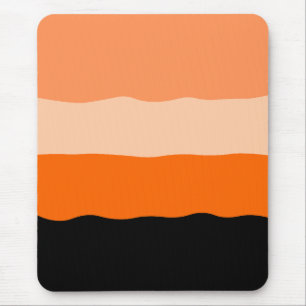 Mousepad Bandas de onda laranja e preta minimalistas