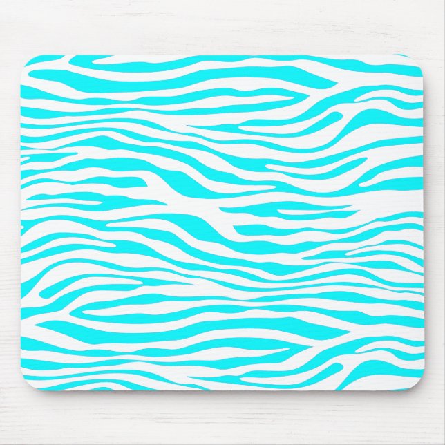 Mousepad Bandas de Zebra Azul e Branca (Frente)