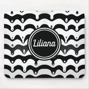 Mousepad Bandas de Zebra Pretas e Brancas Melantes