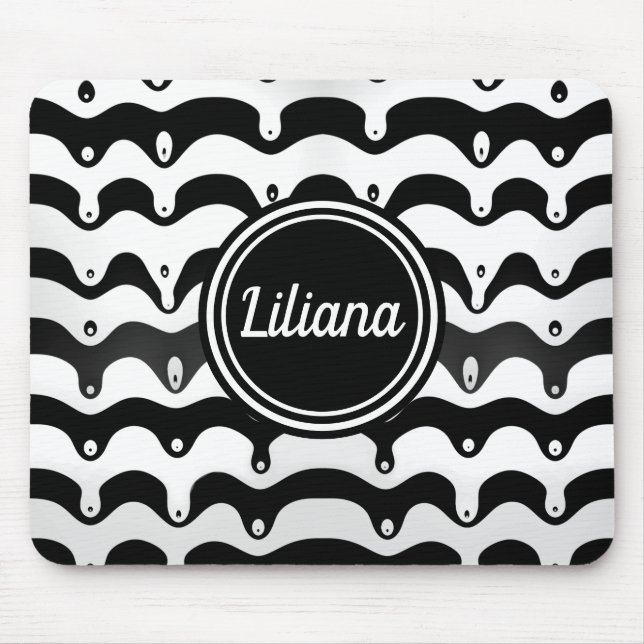 Mousepad Bandas de Zebra Pretas e Brancas Melantes (Frente)