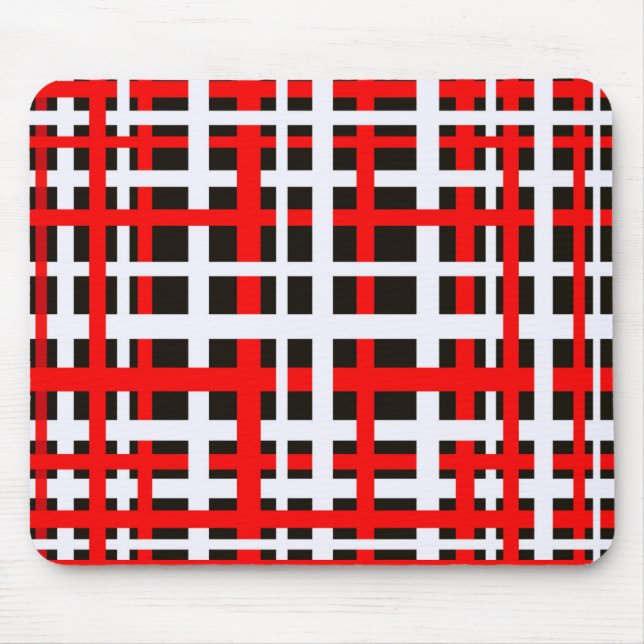 Mousepad Bandas interligadas Vermelho branco preto (Frente)