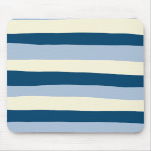 Mousepad Bandas irregulares - Azul escuro, azul claro e cre