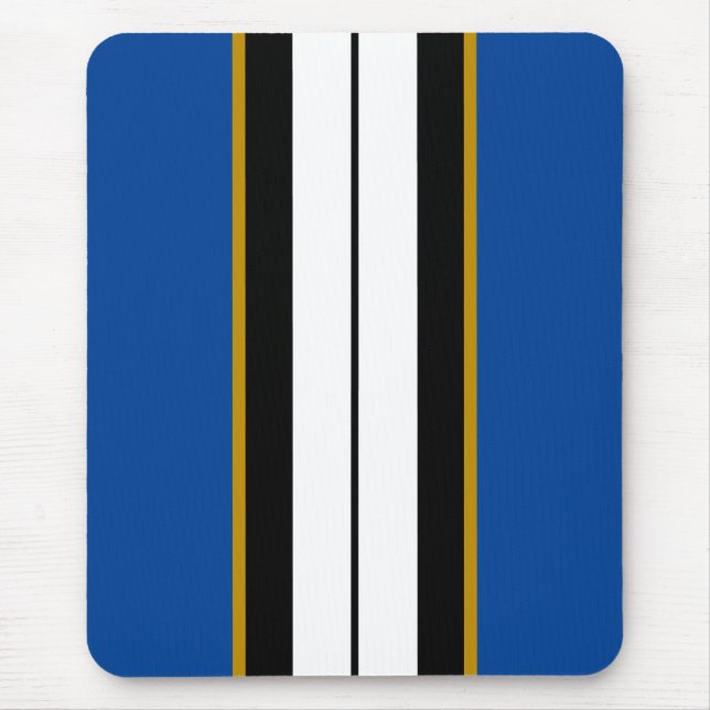 Mousepad Bandas Verticais Verticais Pretas e Azul esportiva (Frente)